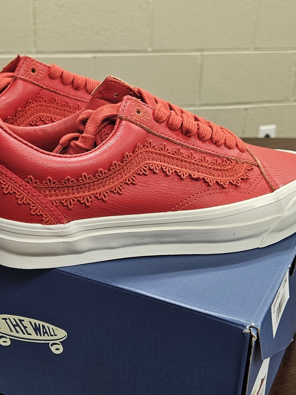 Vans Women's Old Skool Lace-Detail Sneakers - Red - Picture 5 of 10